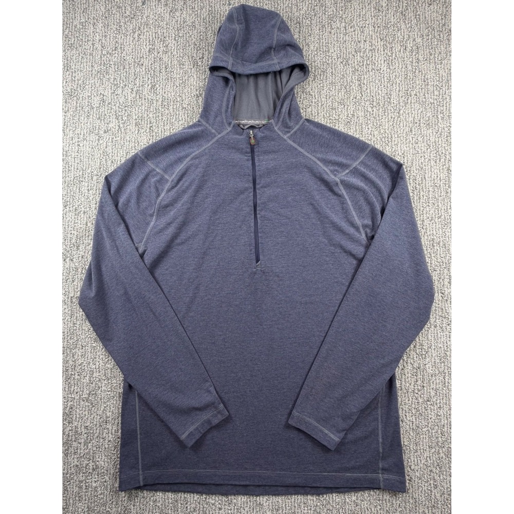 Arborwear Quarter Zip Hoodie Mens Large Blue Heathered Performance AWP 706703